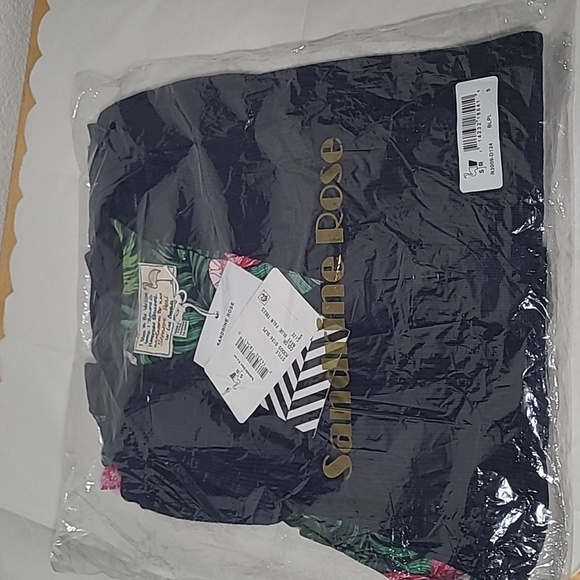 Sandrine Rose Free People Navy Blue Palm Trees Cardigan NWT Small - Picture 3 of 4